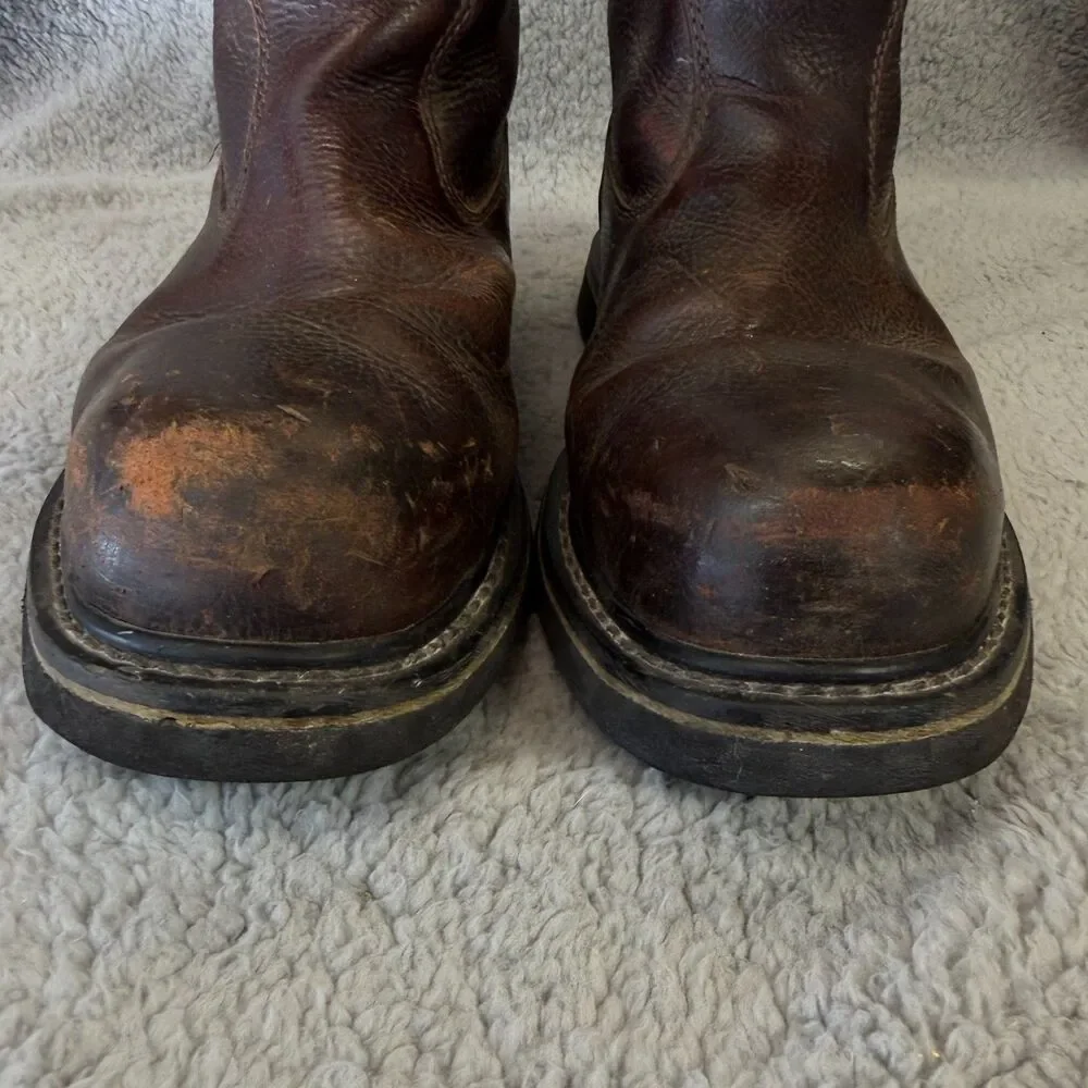WOLVERINE Work Boots Steel Toe Mens 10.5 Brown Leather Wellington Peanut W03146
